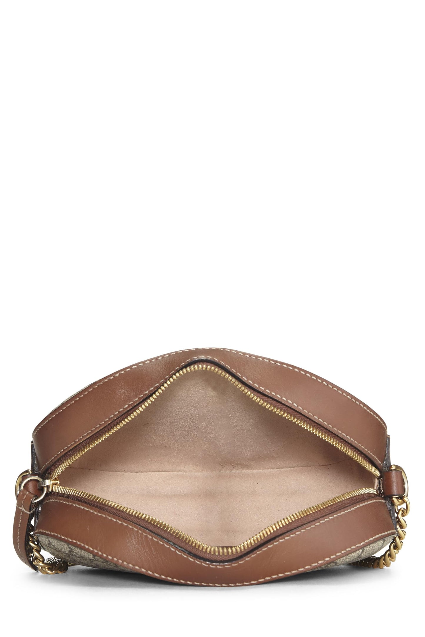 Gucci, Mini sac bandoulière en toile GG Supreme Bird Chain d'occasion, marron