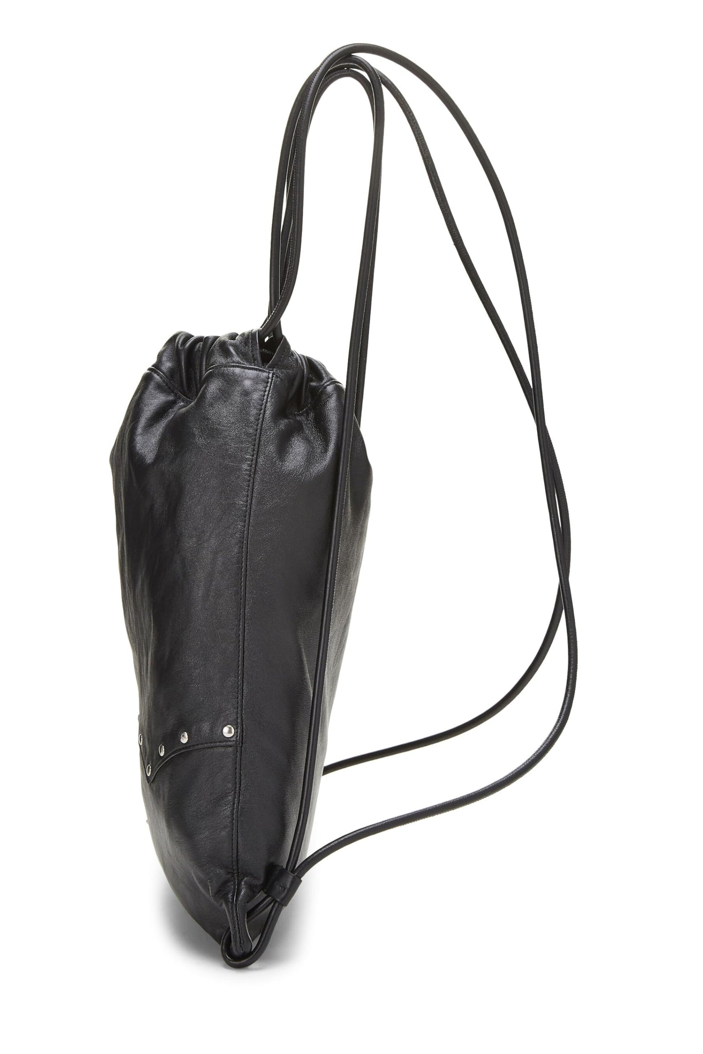 Yves Saint Laurent, Mochila Teddy de cuero negro con tachuelas Pre-Loved, Negro