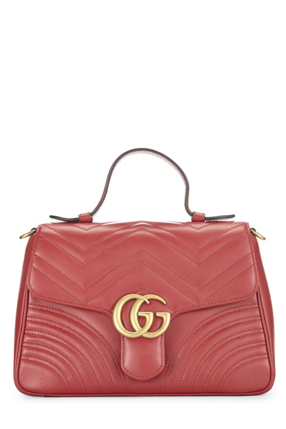 Gucci, sac à bandoulière GG Marmont en cuir rouge d'occasion, petit modèle, rouge