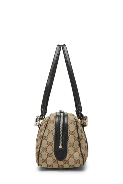 Gucci, Bolso Boston Twins de lona GG original negro Pre-Loved, Negro