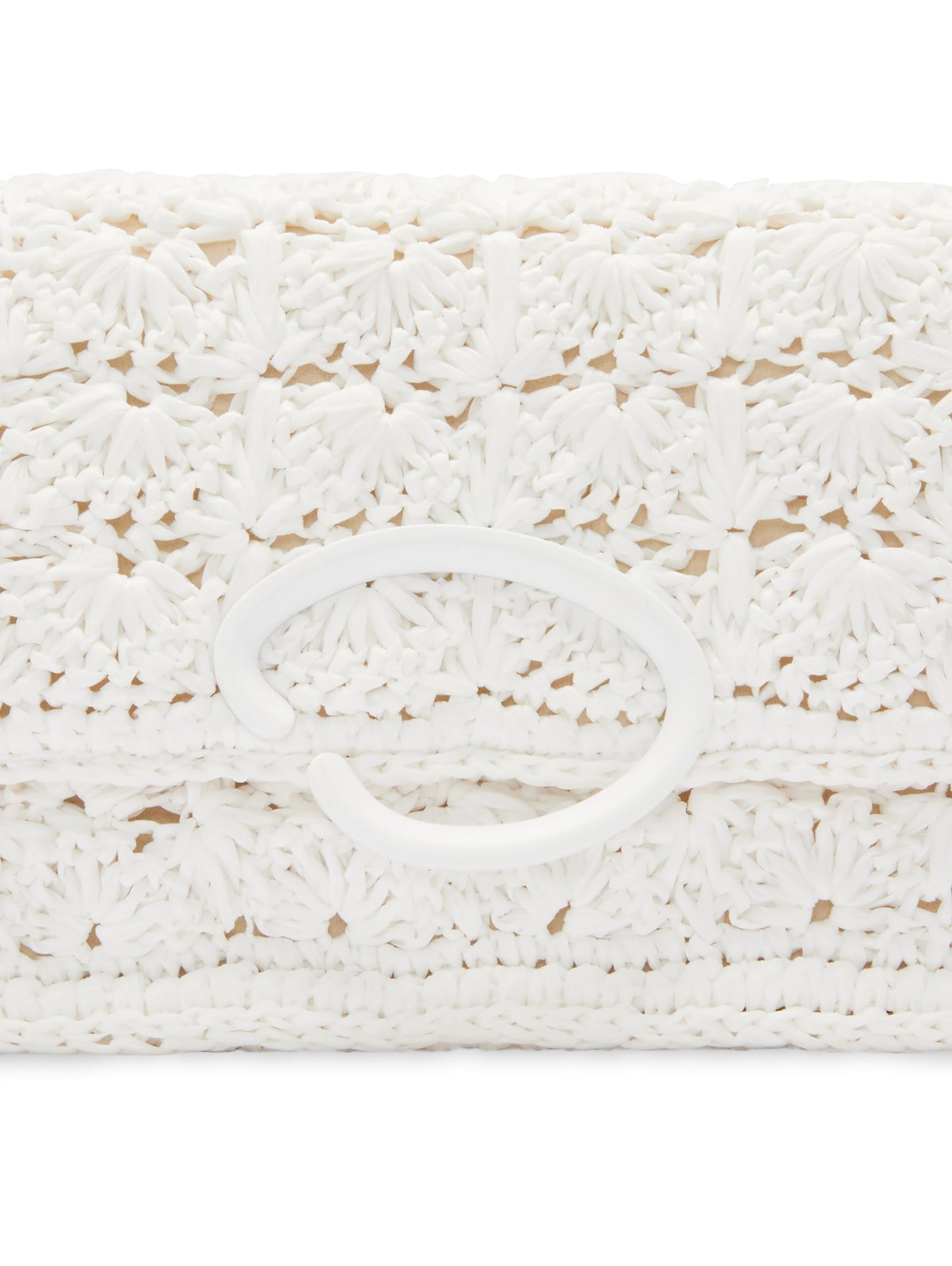 Oscar de la Renta, Hand-Crocheted Raffia O Pochette, Ivory