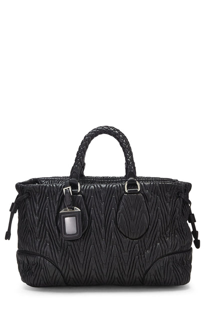 Prada, Bolso de mano Antik de napa negra Pre-Loved, Negro