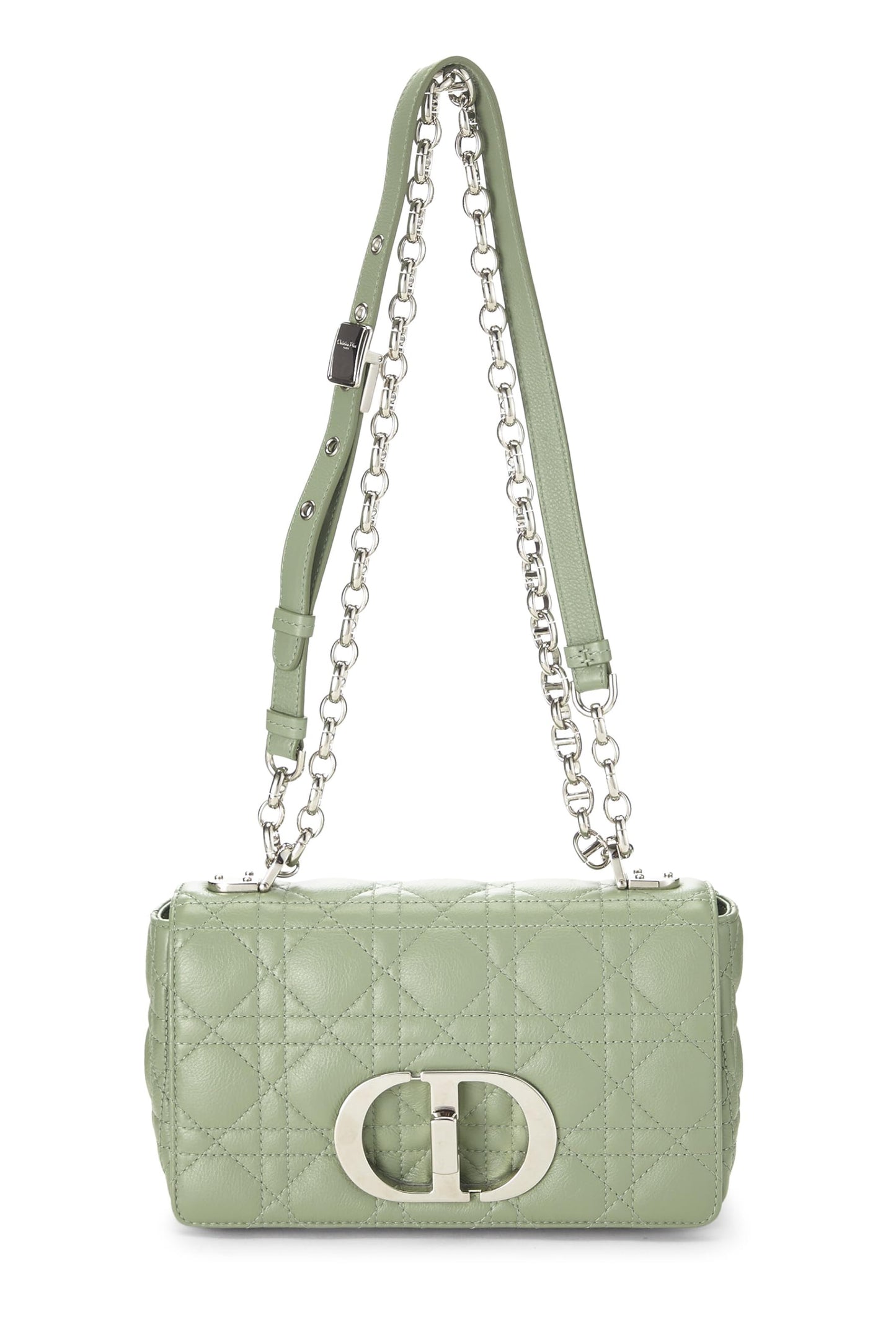 Dior, sac Caro Small en cuir de veau Cannage vert d'occasion, vert