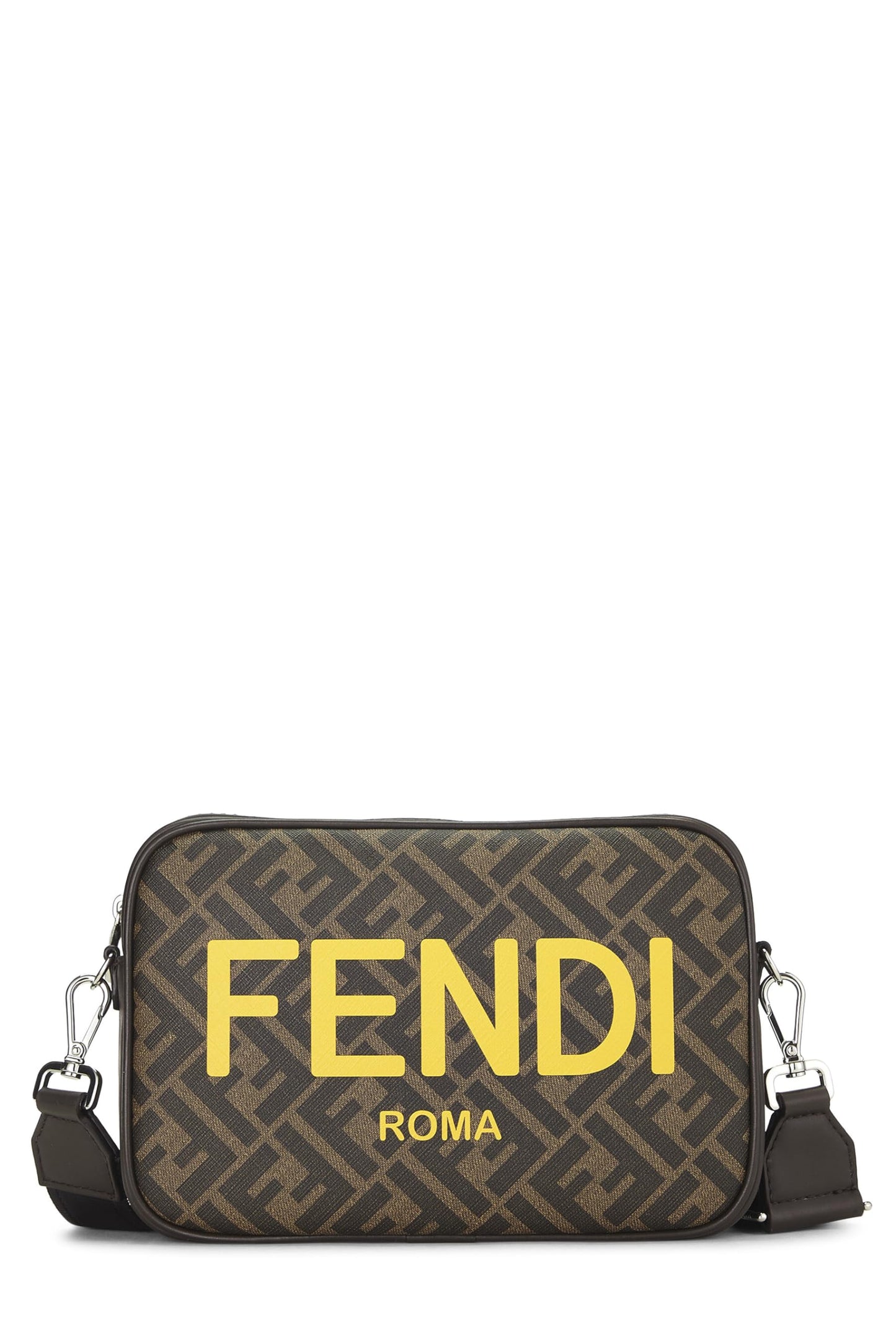 Fendi, Estuche para cámara con logotipo de lona revestida marrón Pre-Loved, Marrón