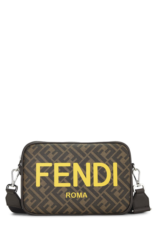 Fendi, Estuche para cámara con logotipo de lona revestida marrón Pre-Loved, Marrón