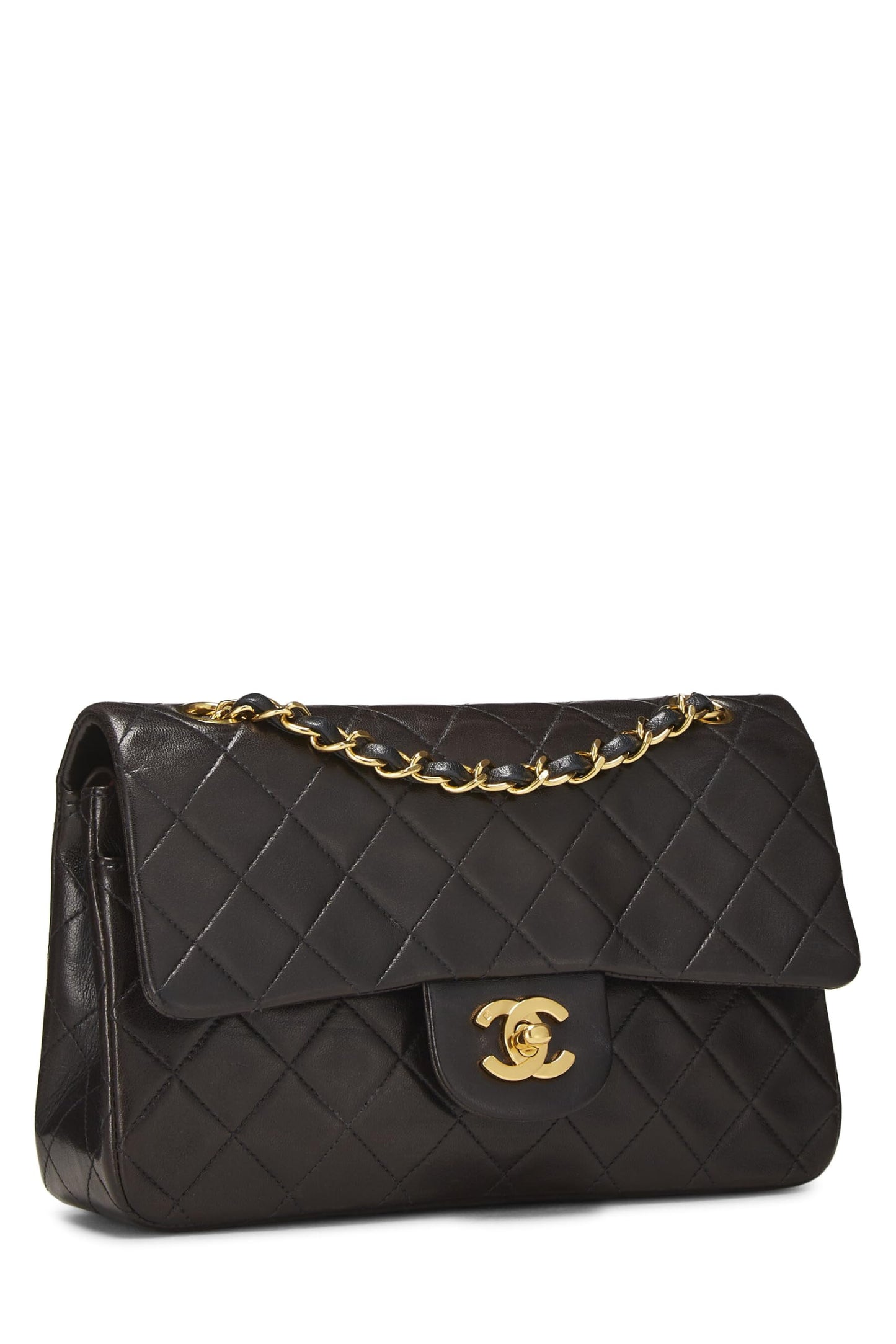 Chanel, Pre-Loved Black Quilted Lambskin Classic Double Flap Small, Black