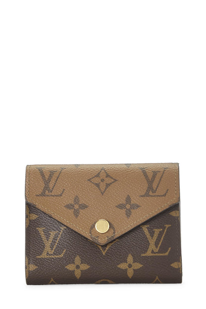 Louis Vuitton, portefeuille Victorine inversé en toile Monogram d'occasion, marron