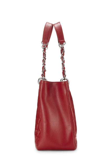 Chanel, Grand sac cabas Red Caviar d'occasion (GST), rouge