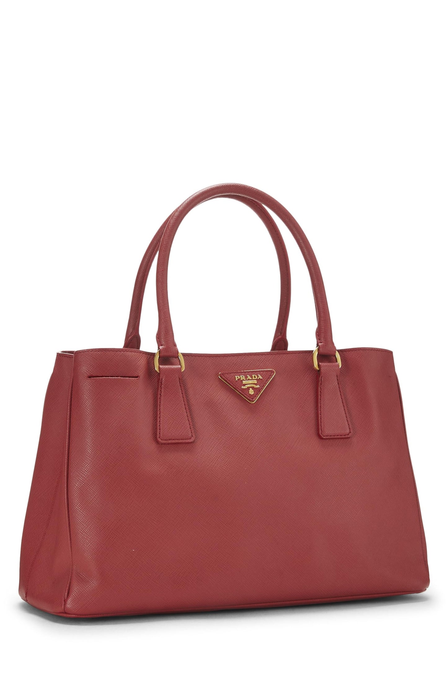 Prada, Pre-Loved Red Saffiano Executive Tote Small, Red