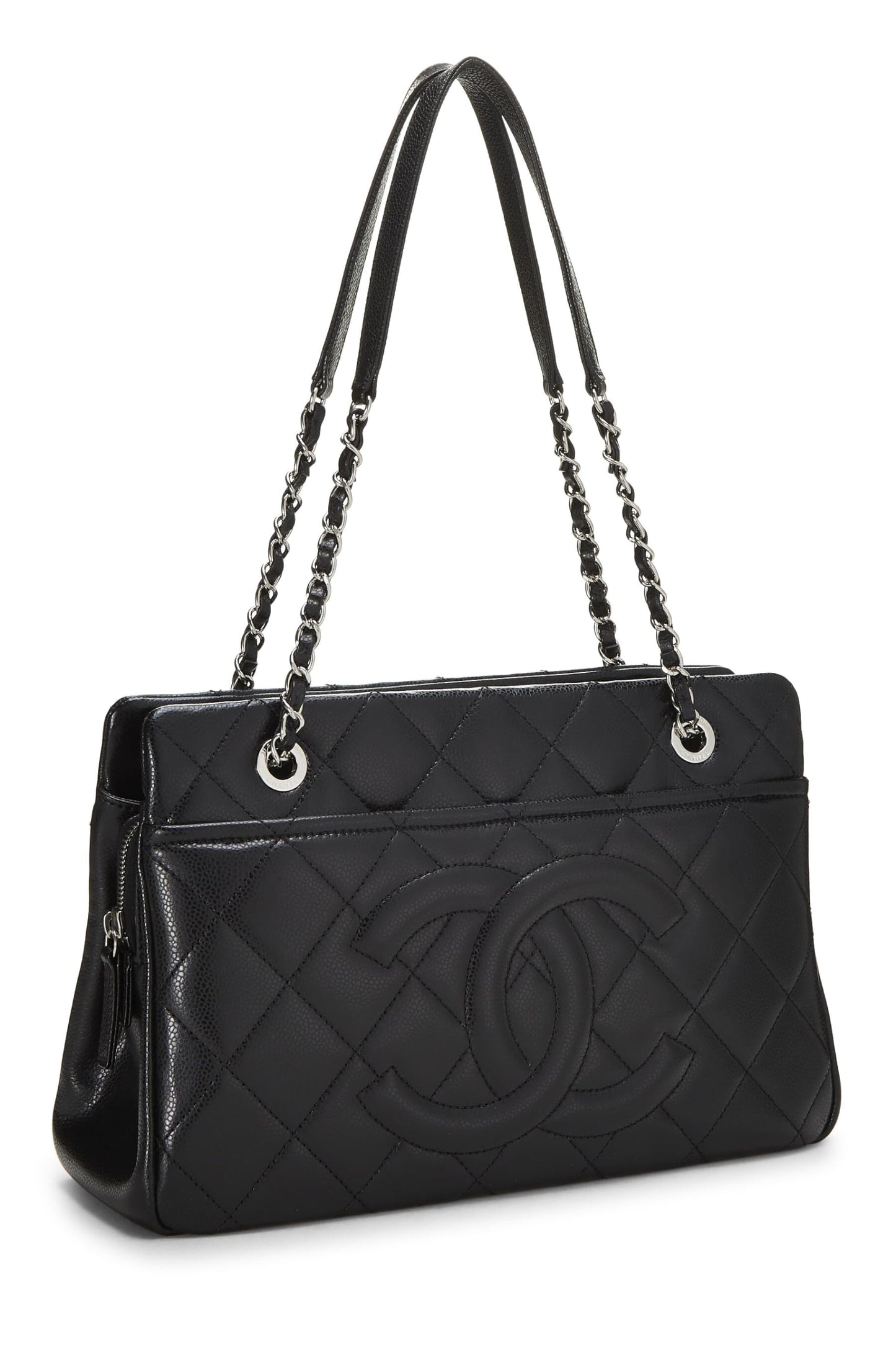 Chanel, Bolso tote mediano 'CC' Black Caviar Timeless Pre-Loved, Negro