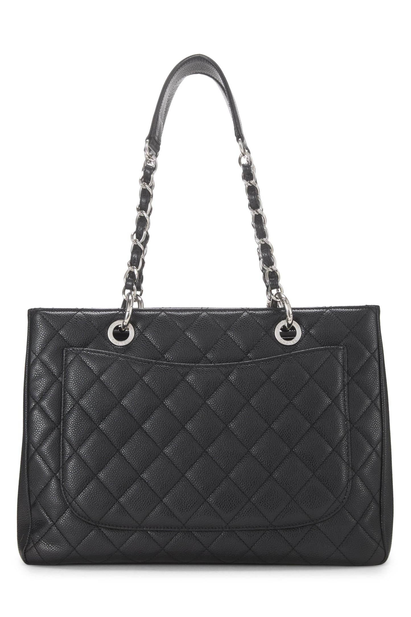 Chanel, Grand sac cabas matelassé noir Caviar d'occasion (GST), noir