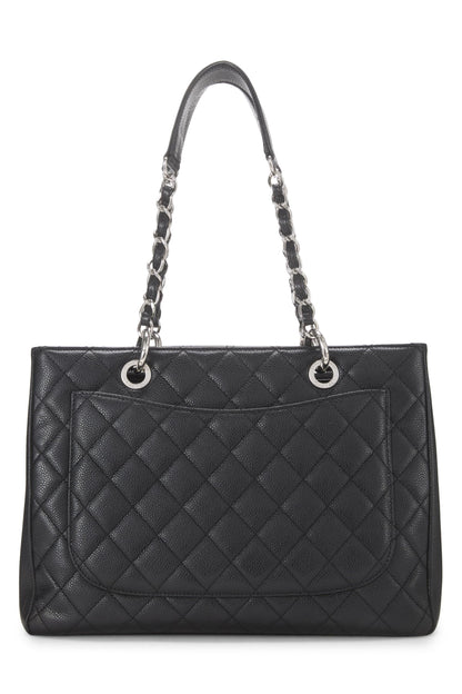 Chanel, Pre-Loved Black Quilted Caviar Grand Shopping Tote (GST), Black