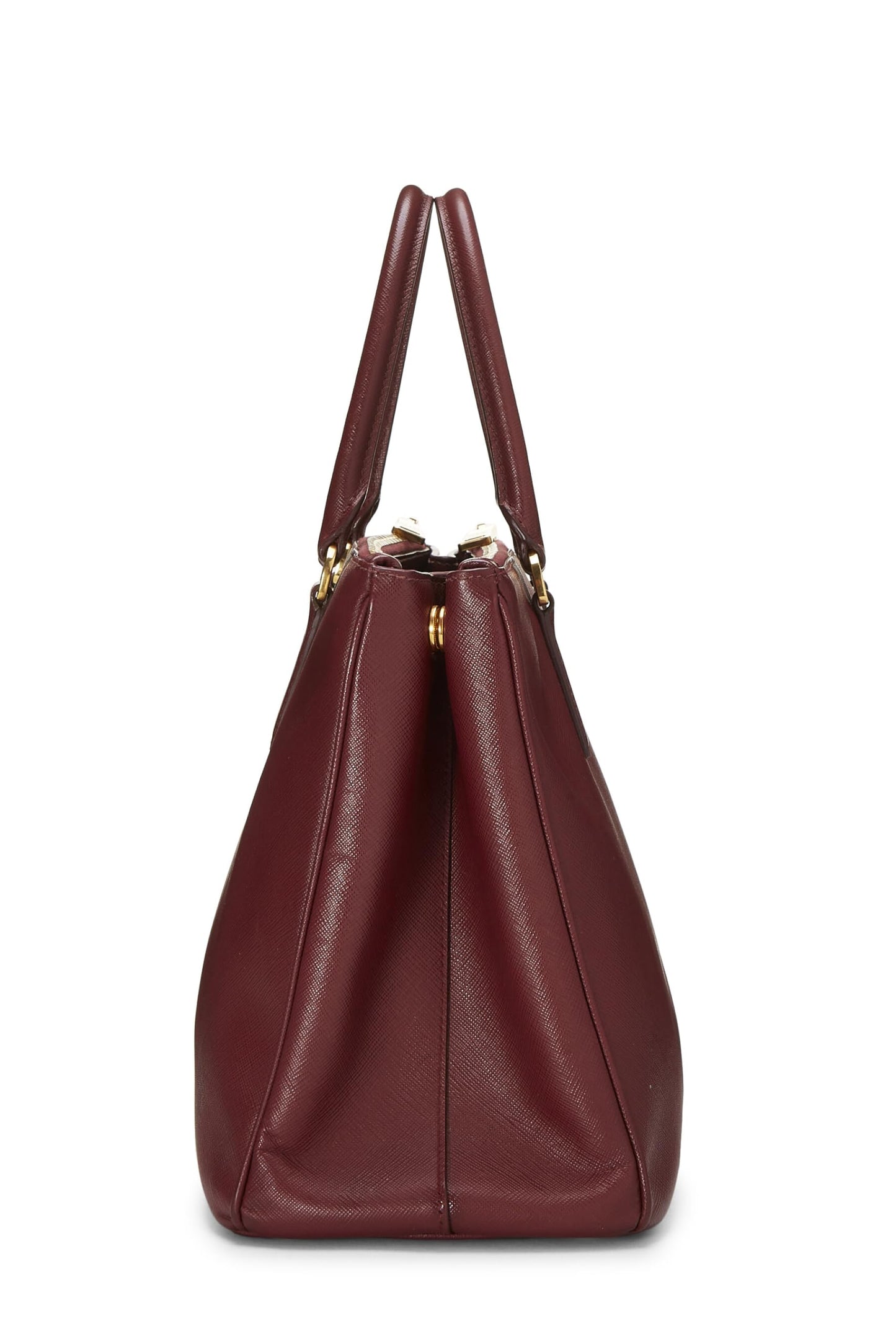 Prada, Pre-Loved Burgundy Saffiano Executive Tote Medium, Burgundy