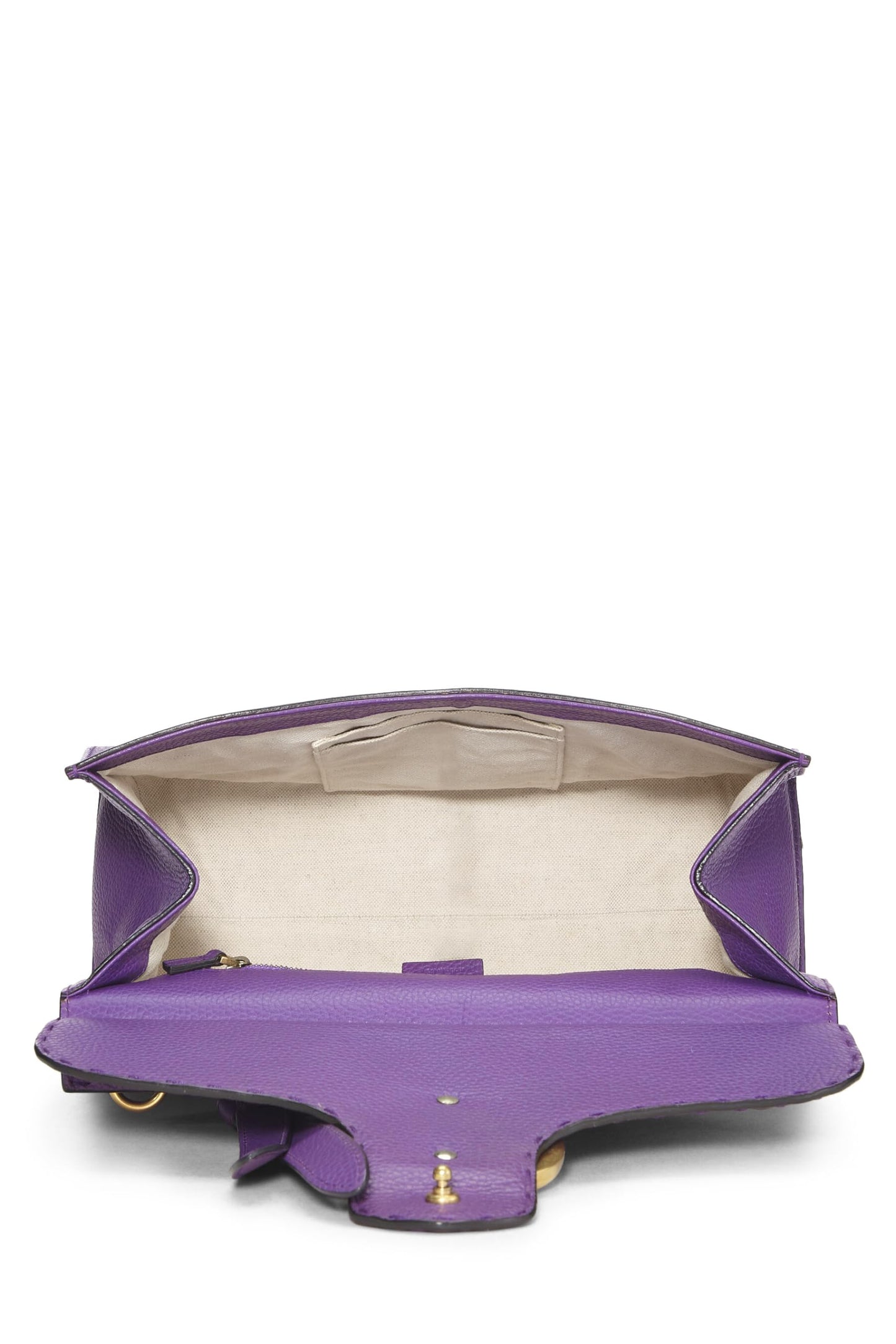 Gucci, sac à main à rabat Marmont en cuir violet d'occasion, petit modèle, violet