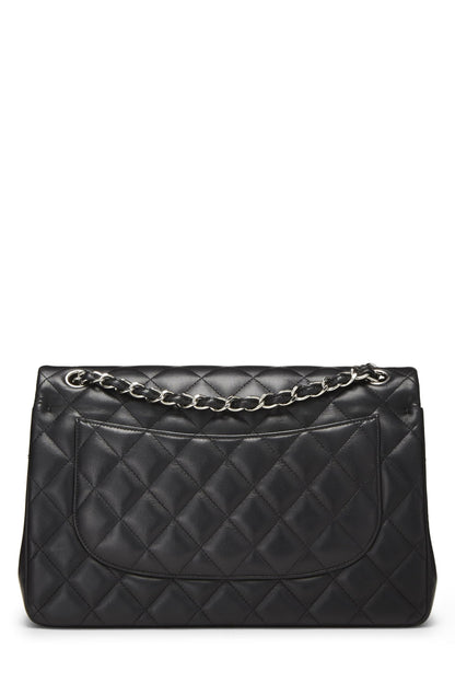 Chanel, Pre-Loved Black Quilted Lambskin New Classic Double Flap Jumbo, Black