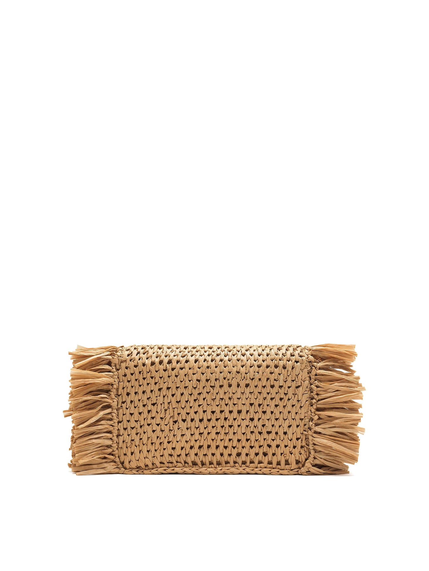 Oscar de la Renta, Raffia Fringe TRO Bag, Natural