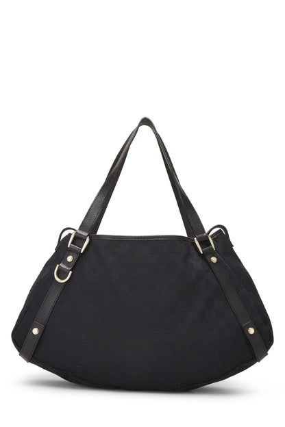 Gucci, sac fourre-tout Abbey en toile GG noir d'occasion, noir