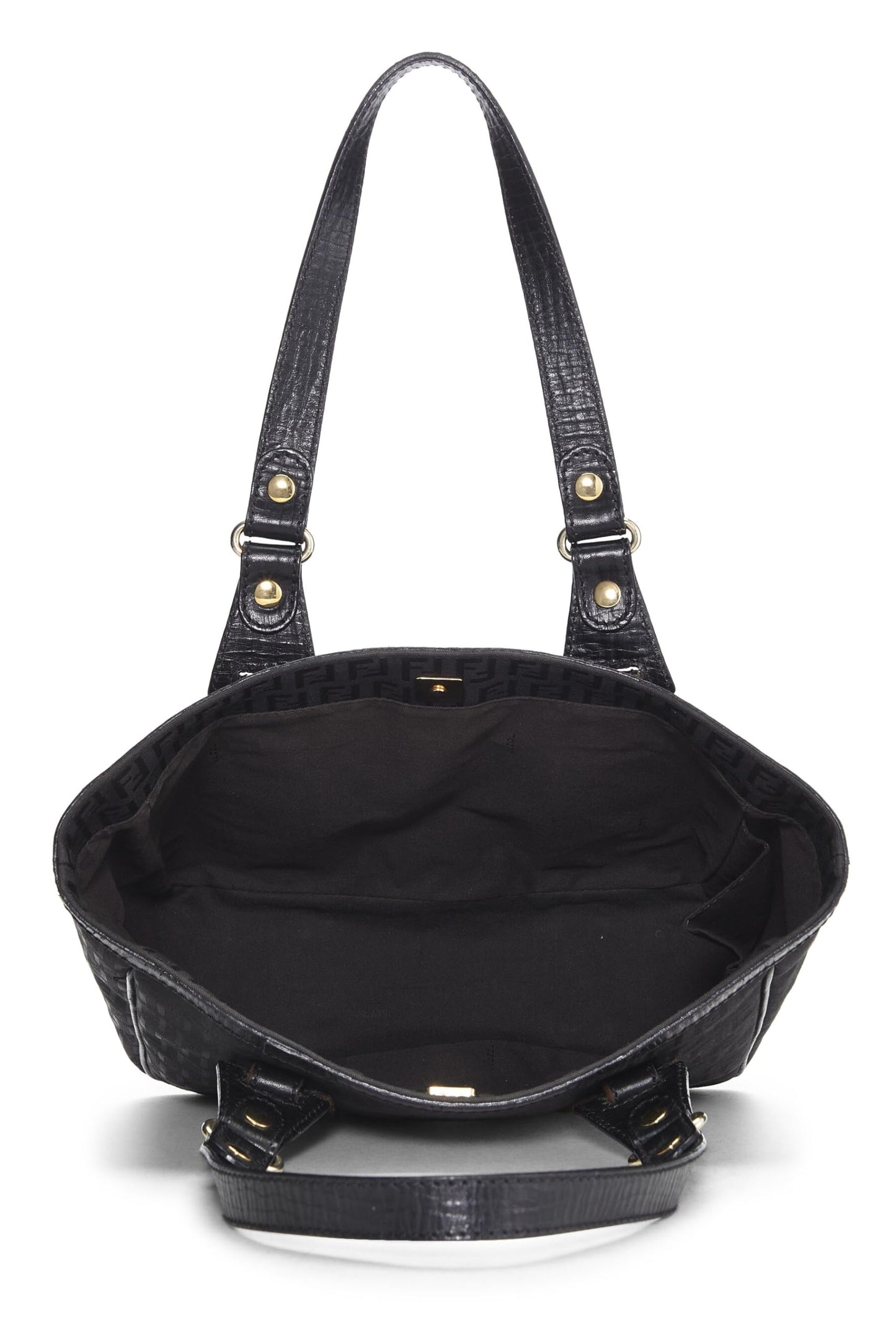 Fendi, Bolso tote pequeño de lona con forma de calabacín negro Pre-Loved, Negro