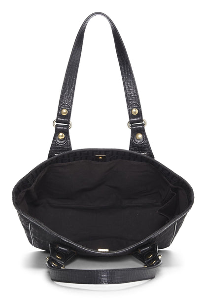 Fendi, sac fourre-tout en toile Zucchino noir d'occasion, petit modèle, noir