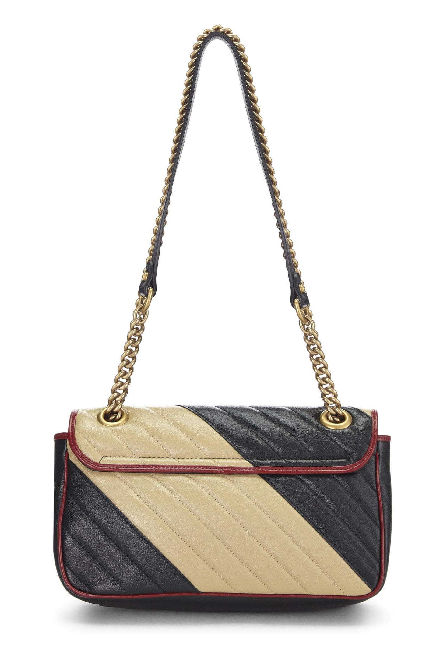 Gucci, sac à bandoulière GG Marmont en cuir multicolore Torchon, petit modèle, d'occasion