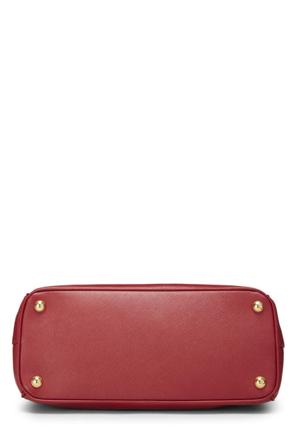 Prada, petit sac fourre-tout exécutif en saffiano rouge d'occasion, rouge