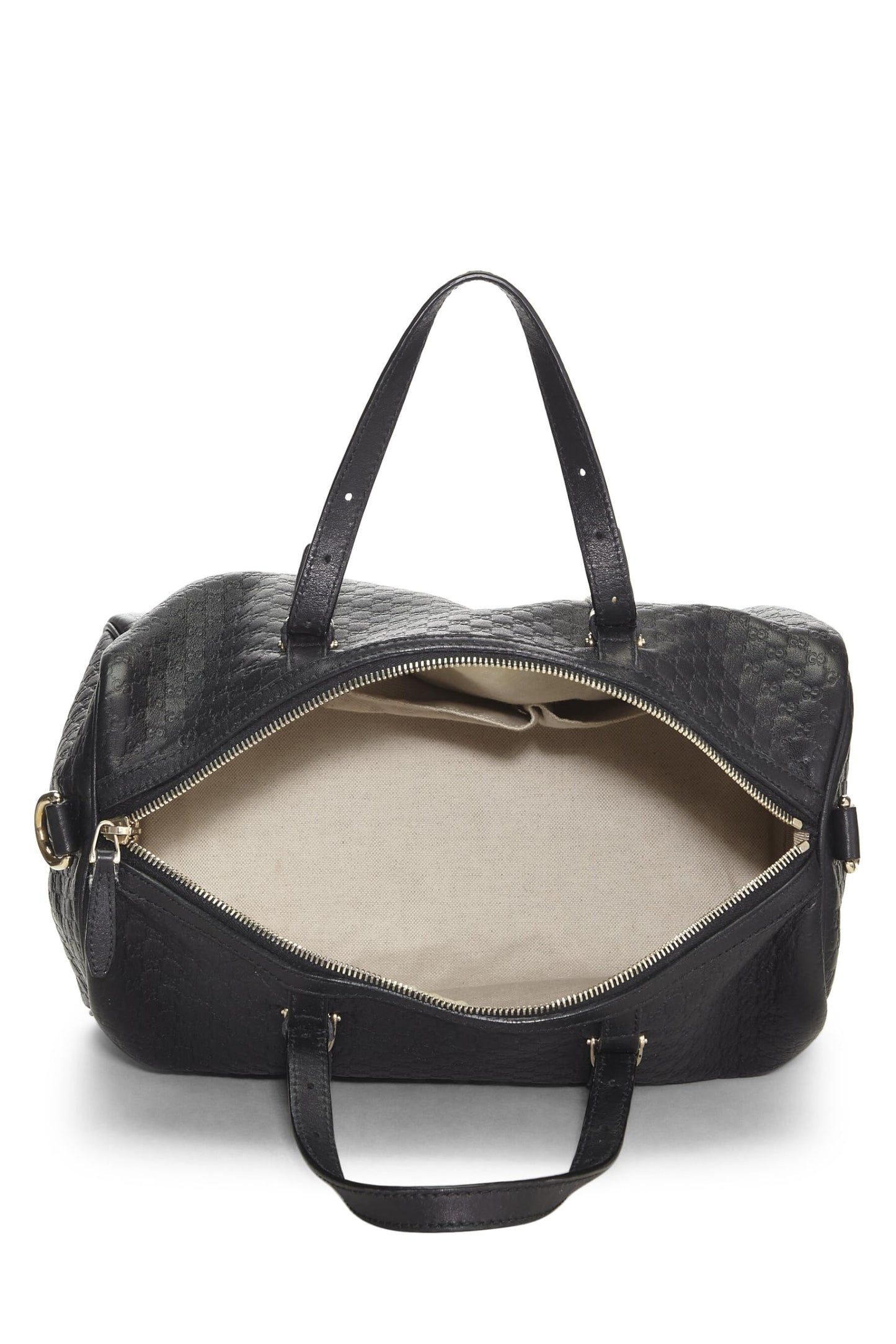 Gucci, sac Boston en cuir Microguccissima noir d'occasion, noir