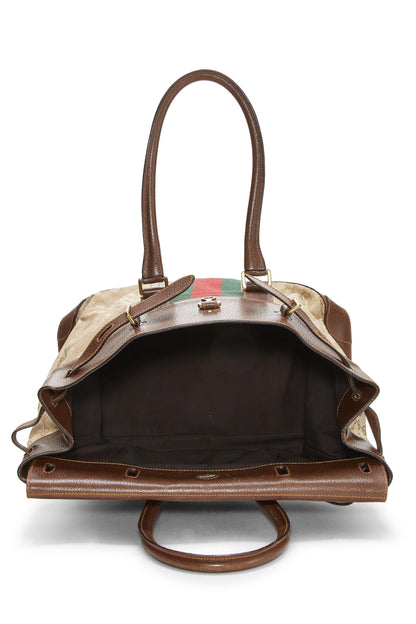 Gucci, sac fourre-tout de voyage en toile GG marron d'occasion, marron