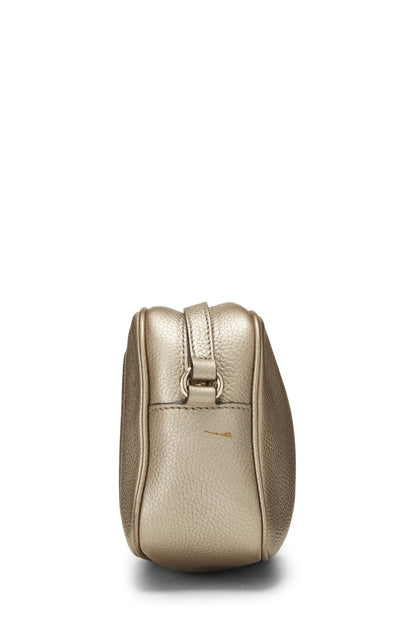 Gucci, Pre-Loved Gold Metallic Grained Leather Soho Disco, Gold