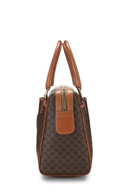 Céline, Pre-Loved Brown Coated Canvas Macadam Handbag, Brown