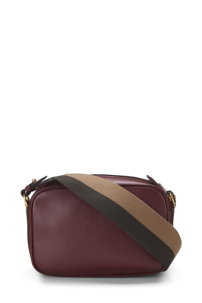 Fendi, Baguette Camera Medium en cuir bordeaux d'occasion, bordeaux