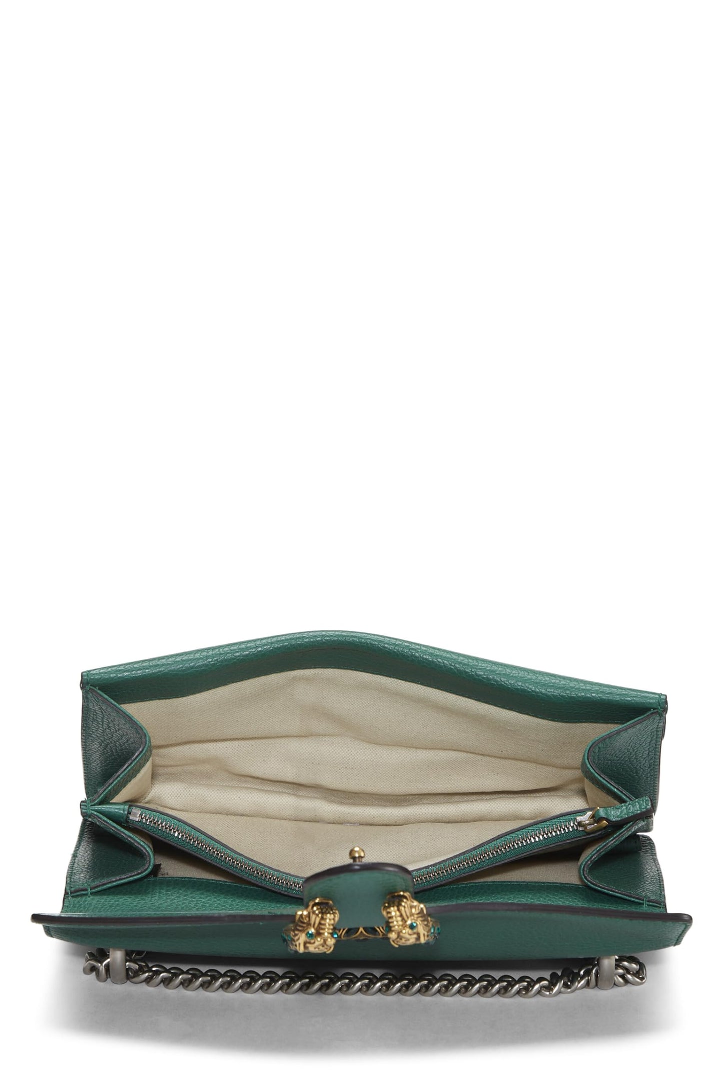 Gucci, Bolso de hombro Dionysus pequeño de cuero verde Pre-Loved, Verde