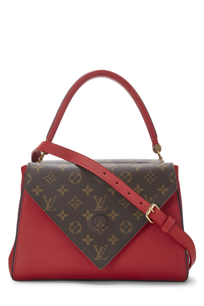 Louis Vuitton, Bolso con doble V de cuero con monograma rojo Pre-Loved, Rojo