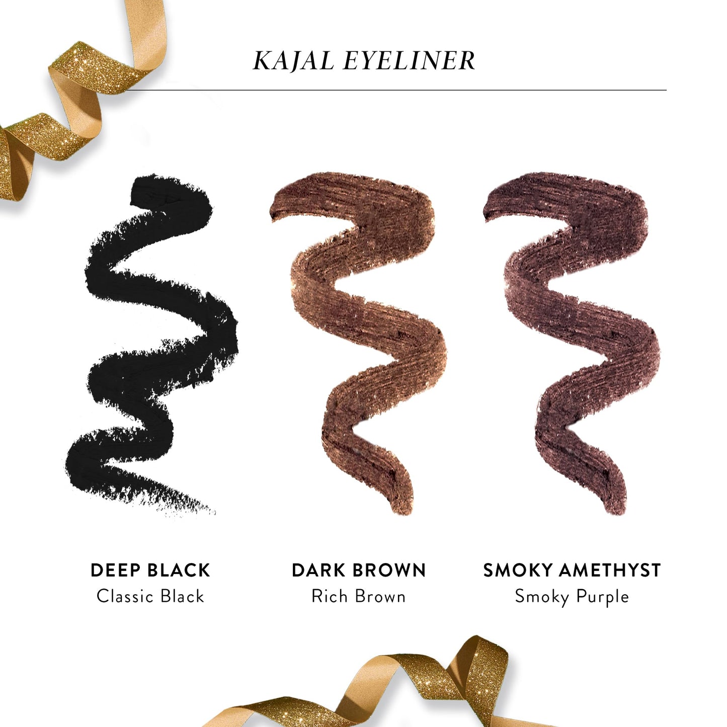 LAURA GELLER NEW YORK Best of Kajal - Dark Brown, Deep Black, Smoky Amethyst - Longwear Eyeliner Pencil - Built-in Sharpener