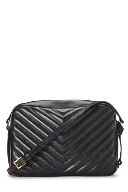 Yves Saint Laurent, Bolso para cámara Lou de piel de becerro acolchado negro Pre-Loved, Negro