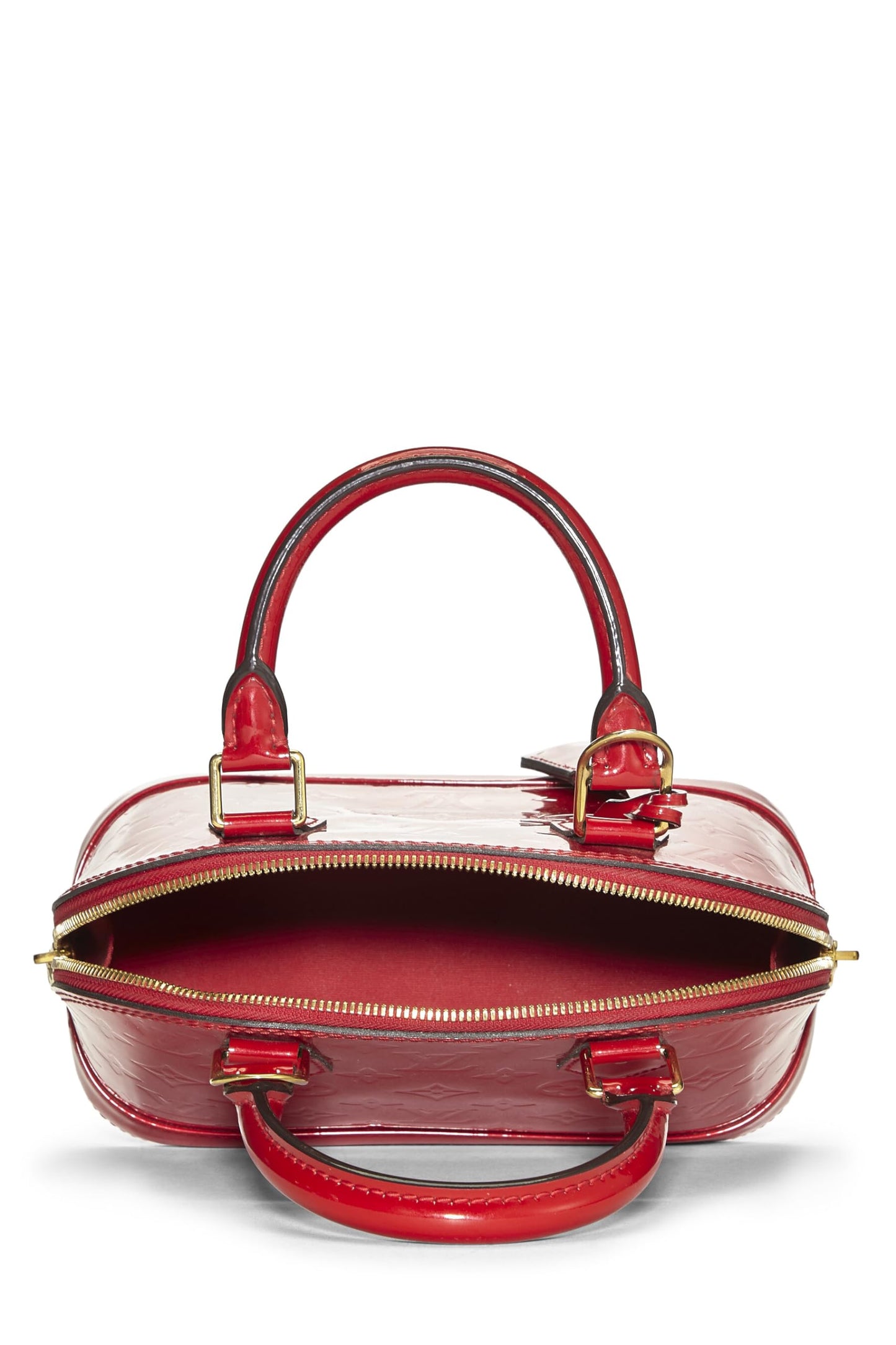 Louis Vuitton, Pre-Loved Cerise Monogram Vernis Alma BB, Rojo