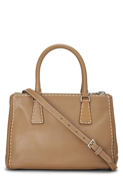 Prada, Pre-Loved Brown City Calfskin Galleria Tote Small, Brown