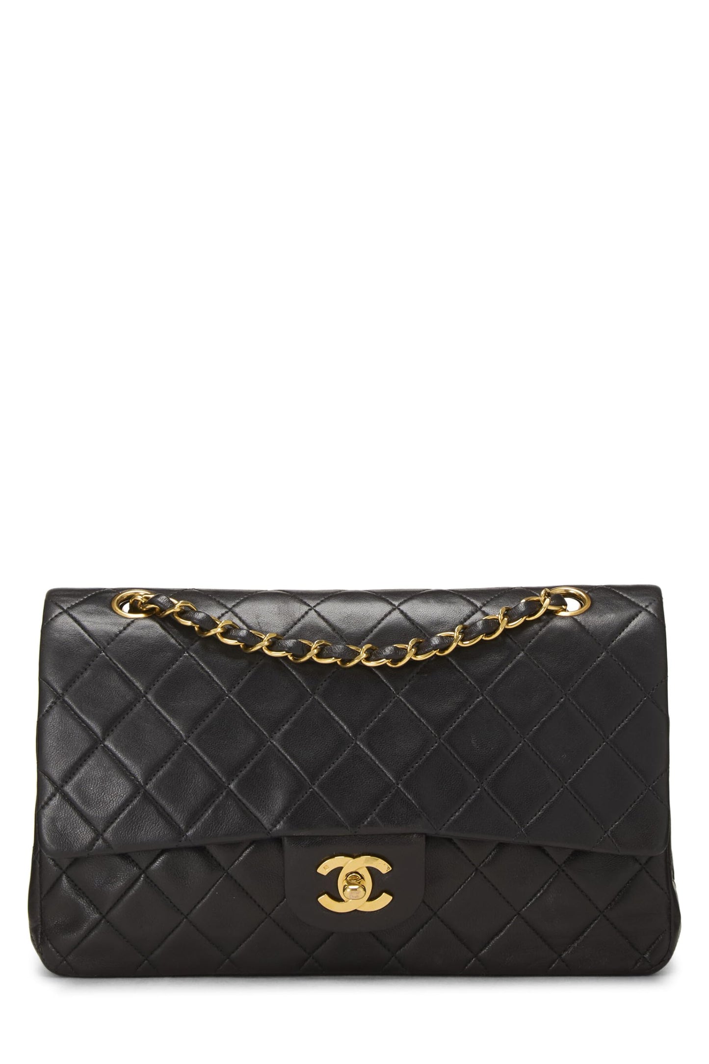 Chanel, Pre-Loved Black Quilted Lambskin Classic Double Flap Medium, Black