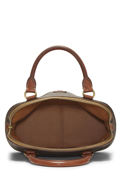 Céline, Pre-Loved Brown Coated Canvas Macadam Handbag, Brown