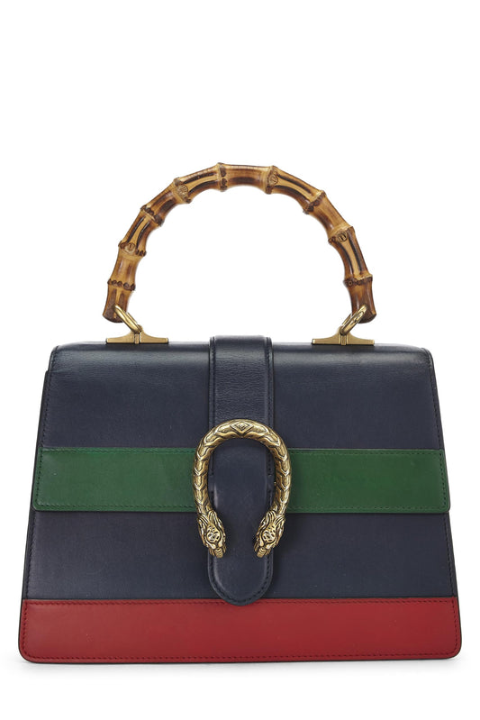 Gucci, Pre-Loved Navy Leather Dionysus Bamboo Handbag, Navy