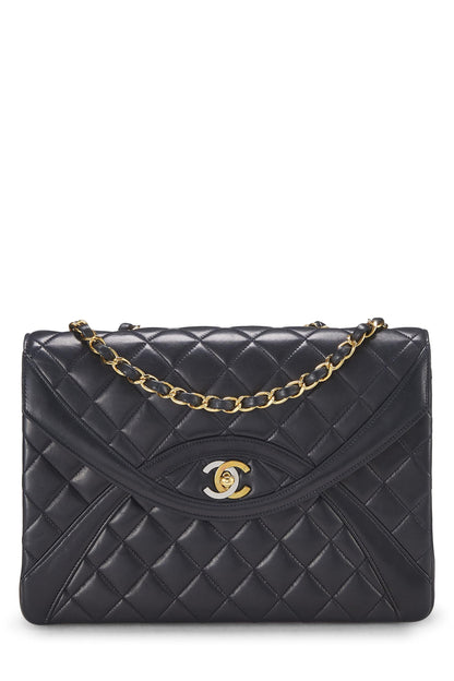 Chanel, Pre-Loved Navy Quilted Lambskin Paris Limited Flap Medium, Navy