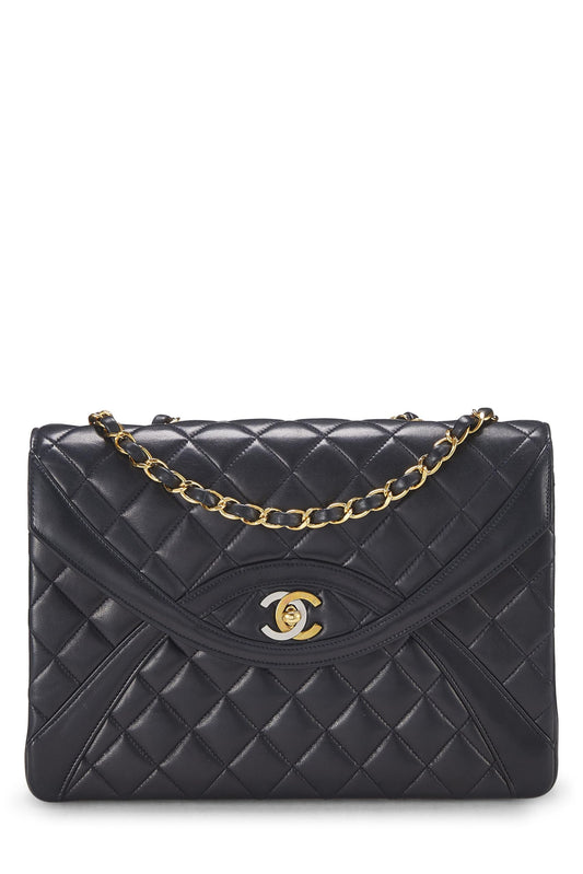 Chanel, Pre-Loved Navy Quilted Lambskin Paris Limited Flap Medium, Navy