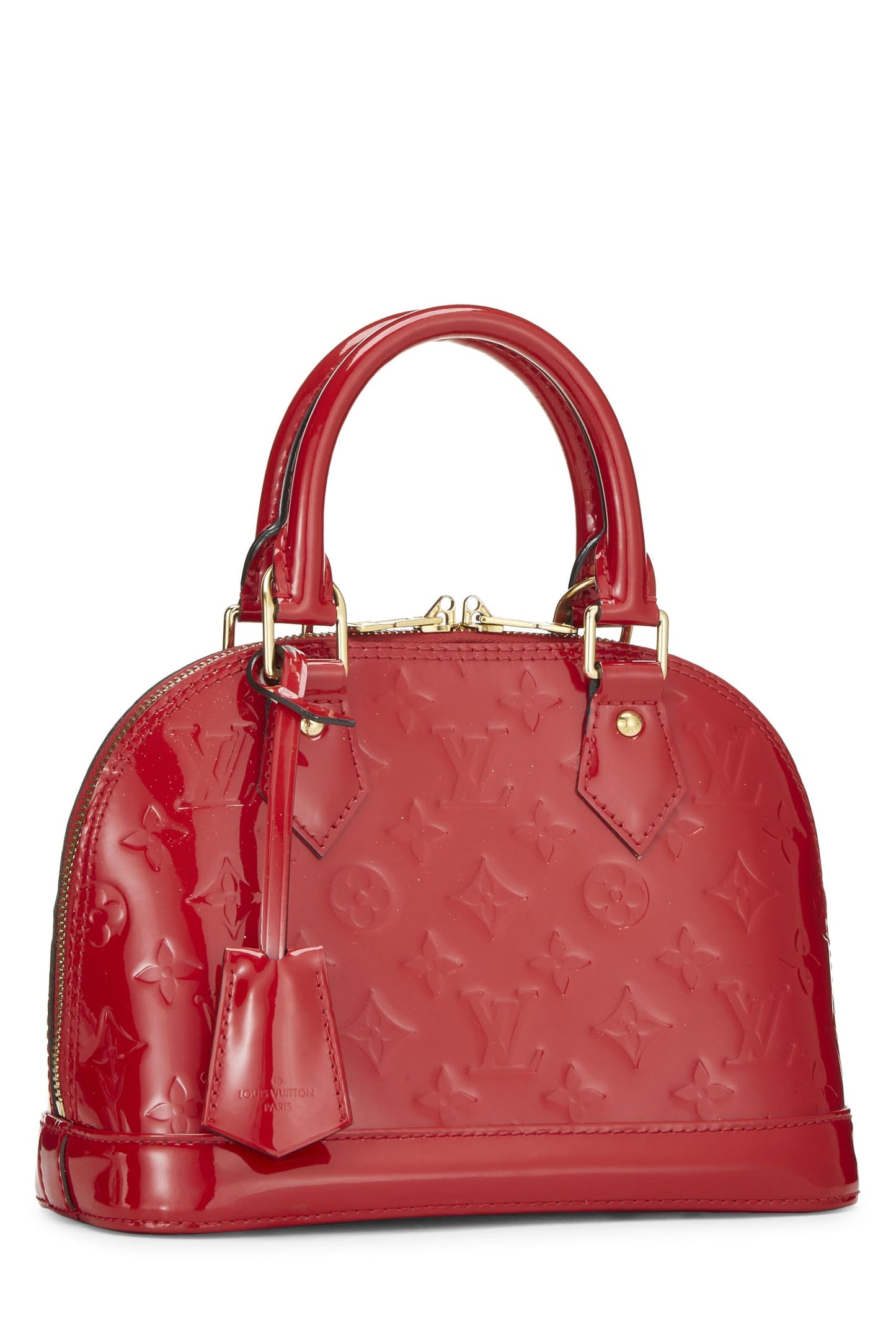 Louis Vuitton, Pre-Loved Cerise Monogram Vernis Alma BB, Rojo