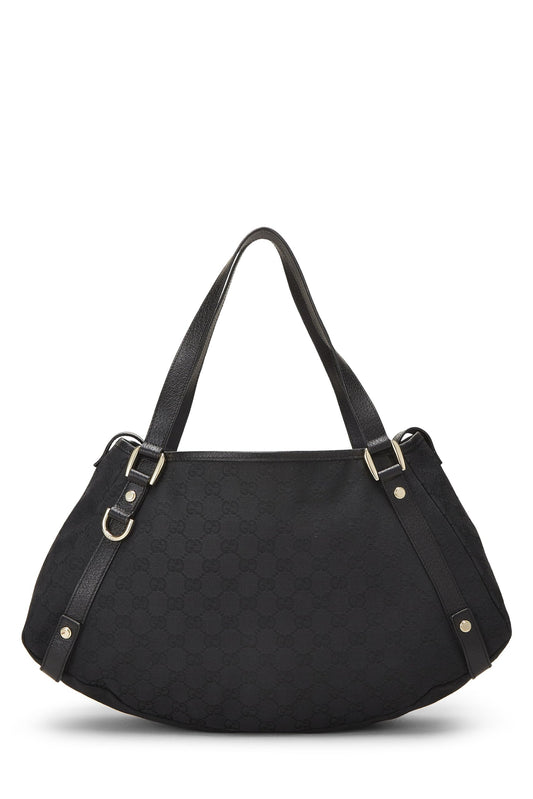 Gucci, sac fourre-tout Abbey en toile GG noir d'occasion, noir