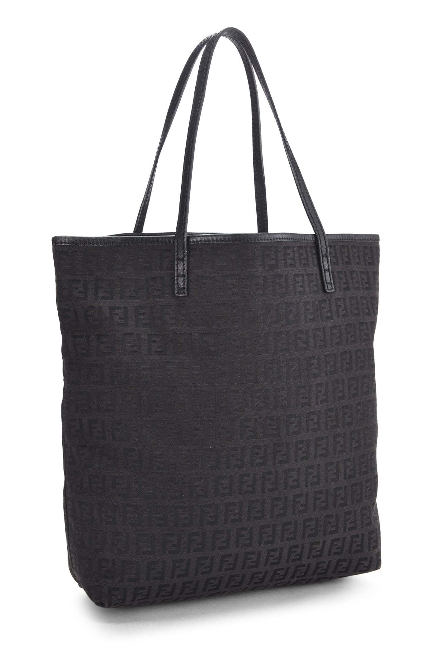 Fendi, sac fourre-tout en toile Zucchino noir d'occasion, petit modèle, noir