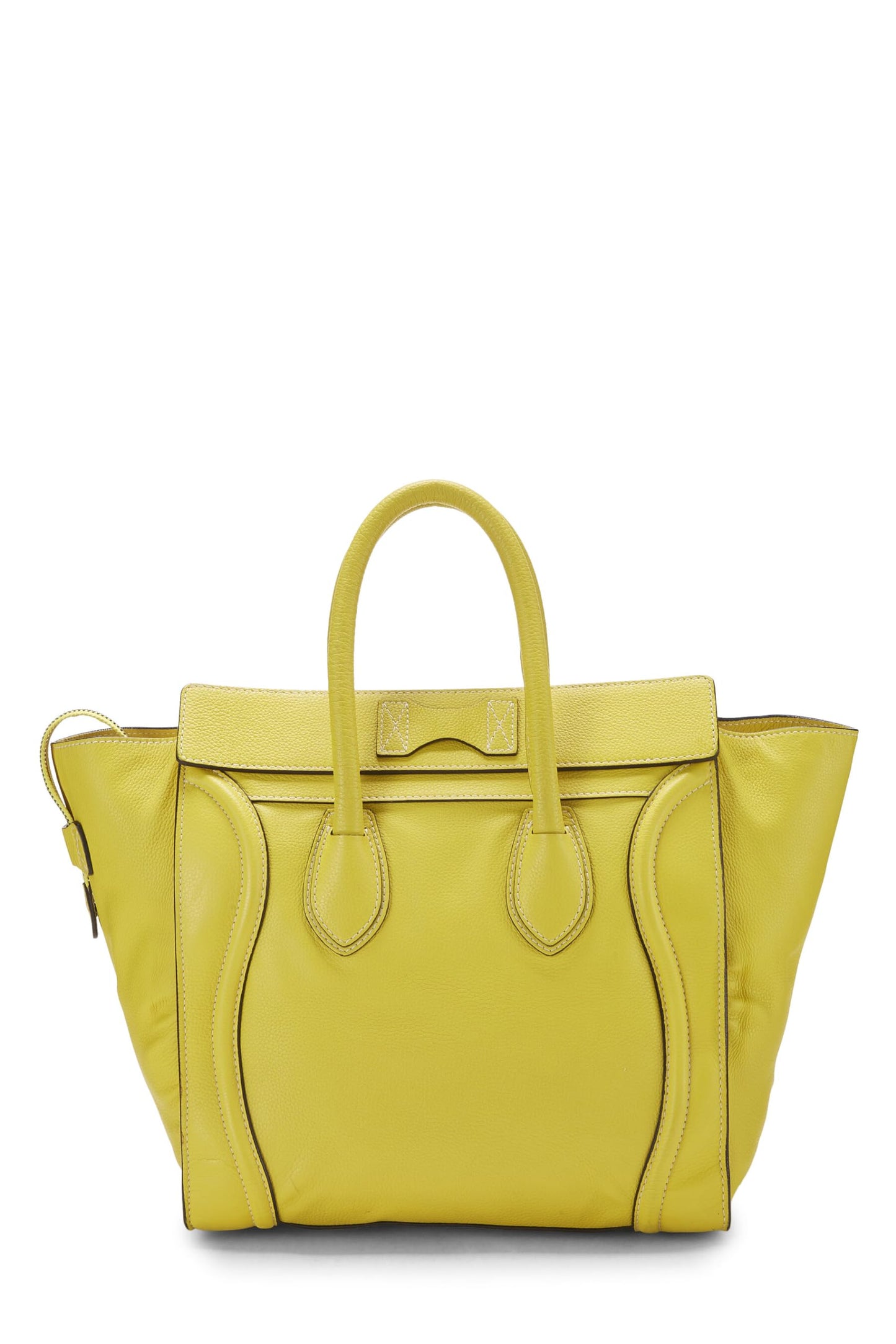 Céline, Pre-Loved Yellow Calfskin Leather Luggage Mini, Yellow