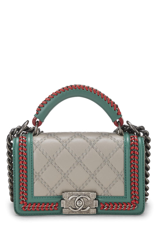 Chanel, Pre-Loved Paris-Salzburg Multicolor Braided Around Top Handle Boy Bag Small, Multi