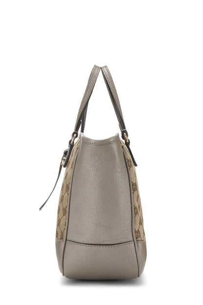 Gucci, sac fourre-tout Bree en toile GG gris d'occasion, petit modèle, gris