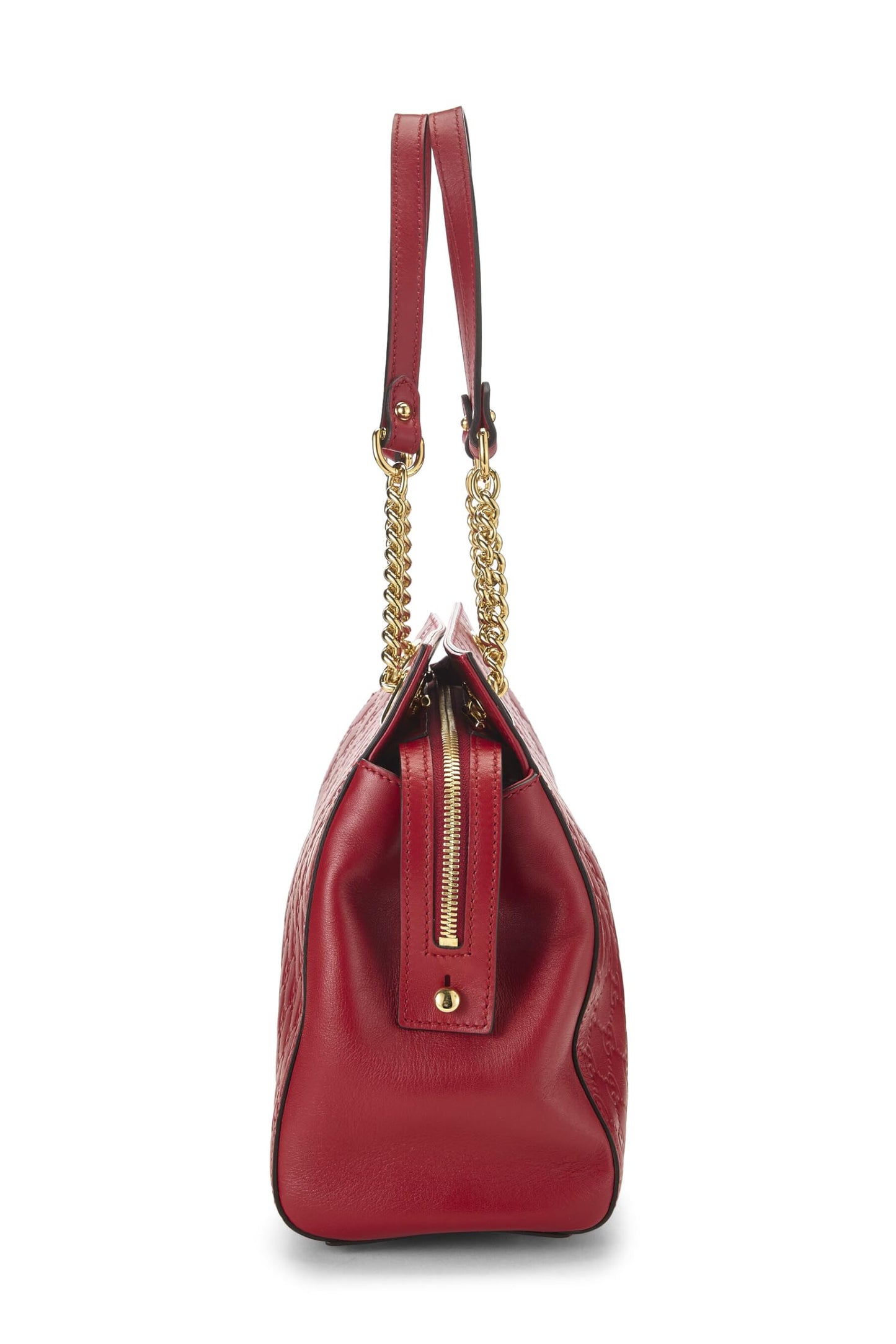 Gucci, Bolso tote mediano con cadena suave Guccissima de cuero rojo Pre-Loved, Rojo