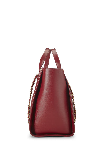 Chanel, Deauville Small en cuir rouge d'occasion, rouge