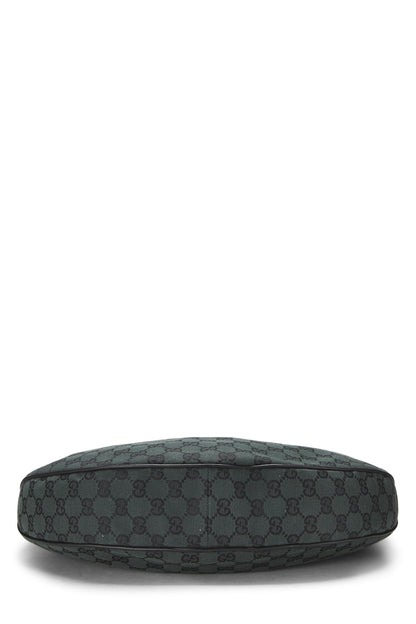 Gucci, sac hobo demi-lune en toile GG verte d'occasion, vert